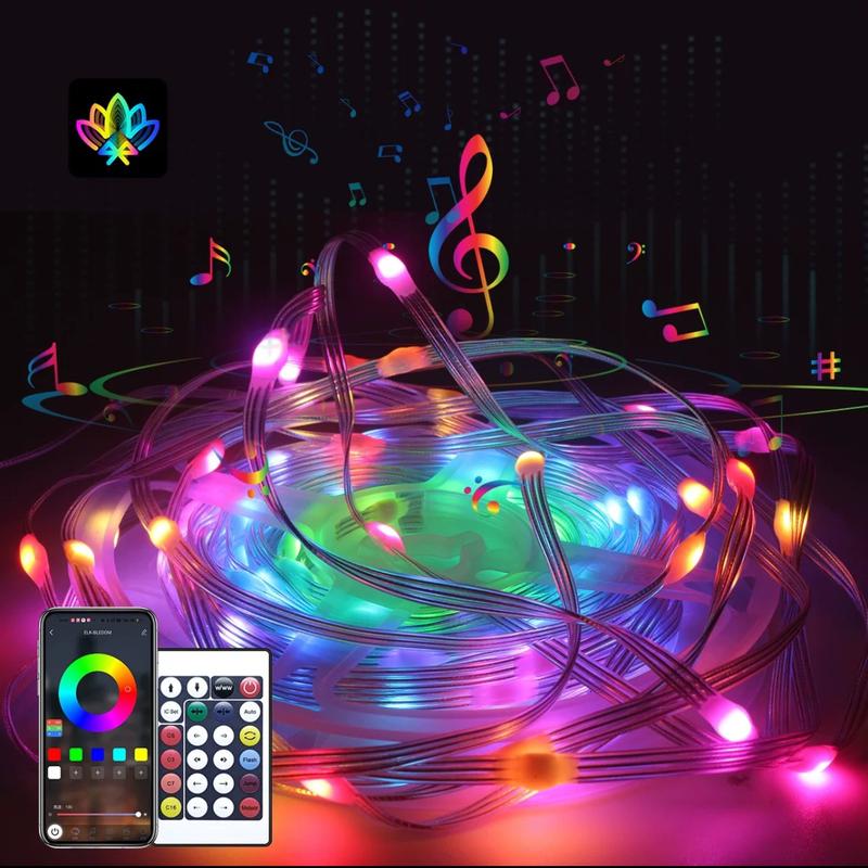 Đèn Led Cảm Ứng nháy đuổi 10M (si~53)- Dây đèn LED trang trí RGB 5V Cổng USB nháy theo nhạc kèm điều khiển thanhled dántường denled lighting argb