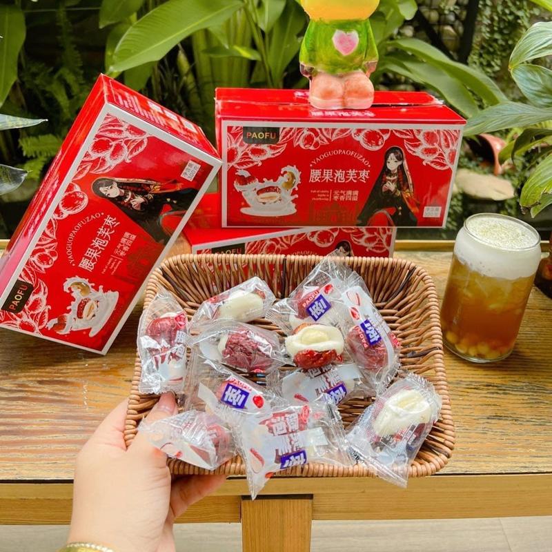 Combo 2 Hộp Kẹo Táo Đỏ Sữa Lạc Đà Kẹp Hạt Điều PAOFU Hộp 14-15 Quả, Thơm Ngon Bổ Dưỡng Hàng Chuẩn L1 Dinh Dưỡng Snack Food Thức Ăn Kẹo Candy Ăn Vặt Chua