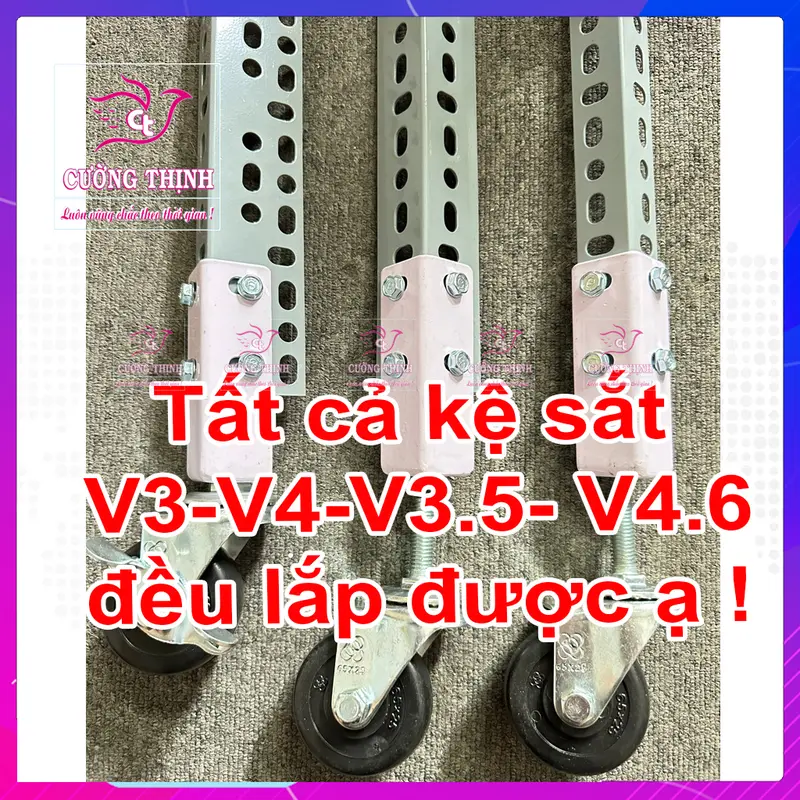 Bánh xe đẩy, lắp kệ sắt, kệ v lỗ, kệ sắt đa năng 6