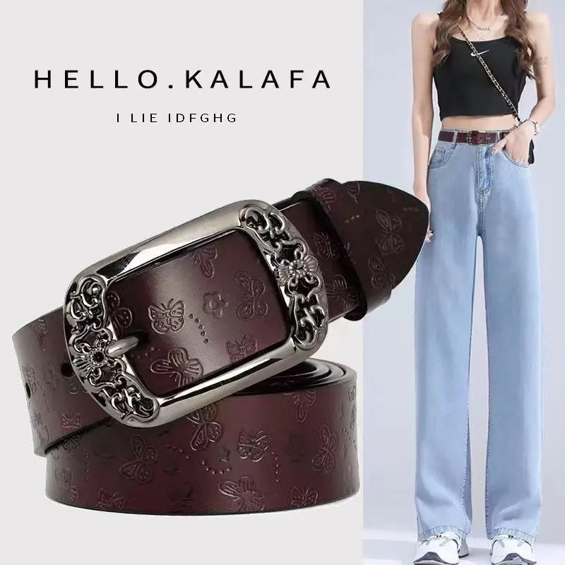 Thắt Lưng Nữ, Phong Cách Cổ Điển Và Dễ Phối Đồ Khóa Kim, Thắt Lưng Rộng, Thời Trang, Thích Hợp Để Đồ Trang Trí Đi Chơi Thích Hợp Cho Quần Jean, Bán Buôn, Hàng Mới Về 2023