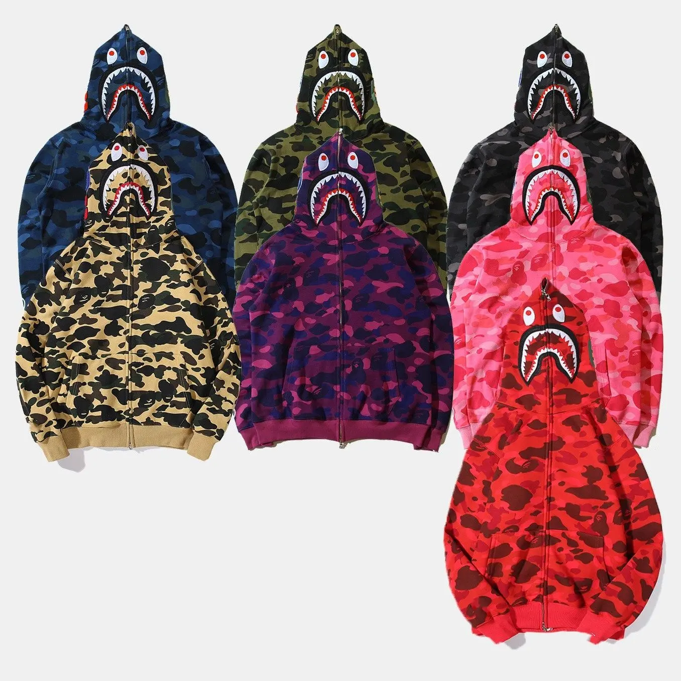 Áo Khoác Jacket Ape Cổ Điển, Phong Cách Ngụy Trang, Áo Len Cardigan Có Mũ Trùm Đầu, Dành Cho Cặp Đôi, Dây Kéo, Nam Và Nữ, Có Thể Không Đến Được Đầu, Năm 2024