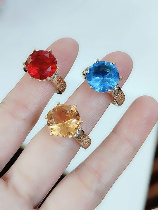 Product Introduction of Nhẫn kim tiền hột màu 12li đồng đỏ không xi màu miền tây 9