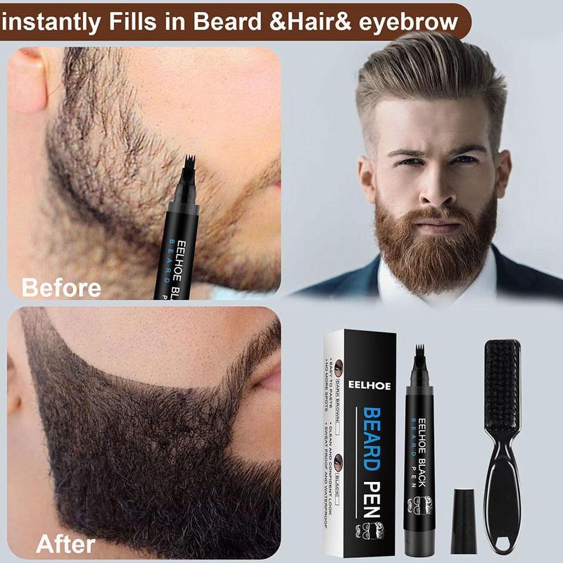 Beard Filling Pen Kit Barber Pencil With Brush Male Tool Hair Eyebrow Engraving Shape Mustache S4A8 0