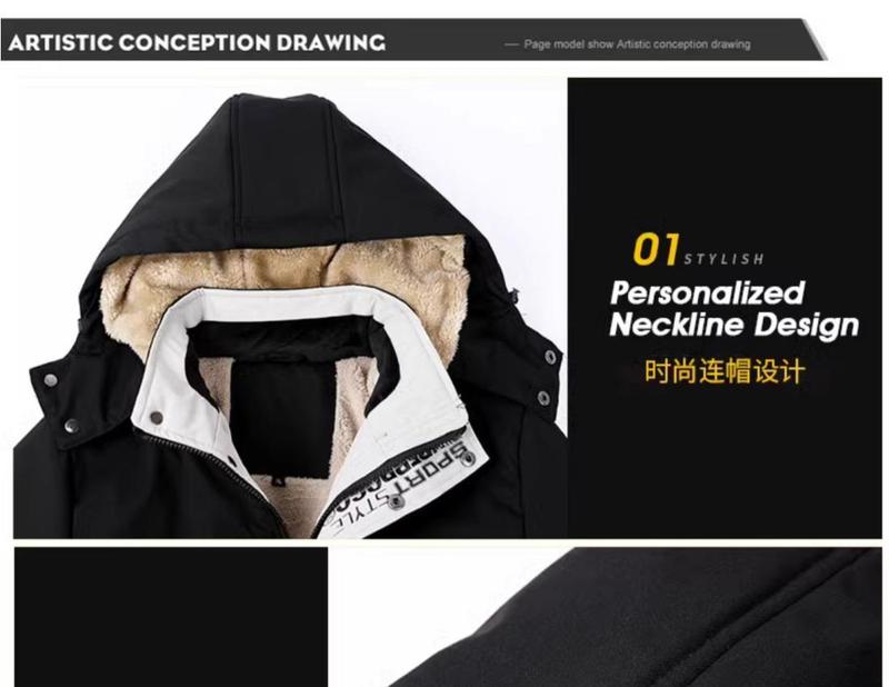 Product Introduction of Warwolf Natural Color Berber Fleece Cotton Coat Men's Winter Coat Fashion Brand Fleece-lined Thickened Casual Hooded down Jacket Men's Women 19