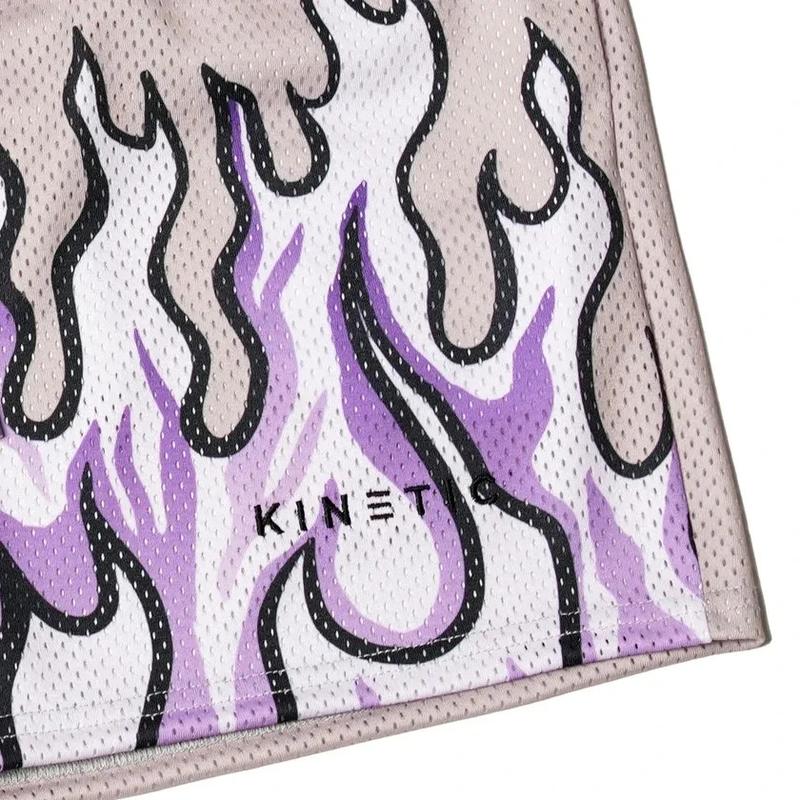 Product Introduction of Kinetic Shorts for Men, Fashion Brand Flame Shorts for Fitness Running Basketball Mesh Quick Dry Casual Summer 11