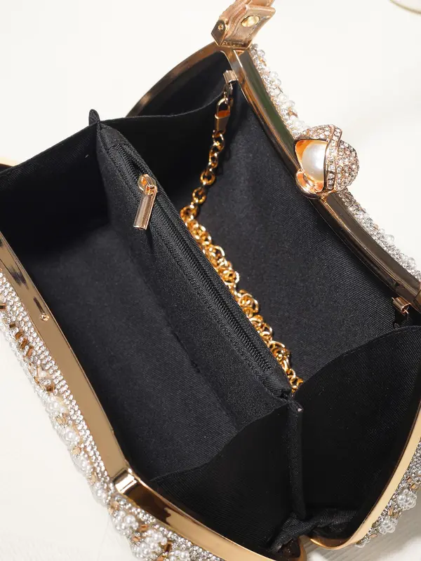 Women's Elegant Rhinestone Decorated Evening Bag, Exquisite Trendy Handbag, Fashionable Bag for Party Decoration 4