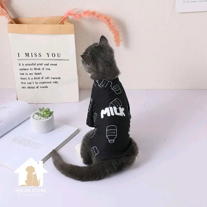 Milk Top | Baju anabul anjing kucing warna biru abu hitam 6