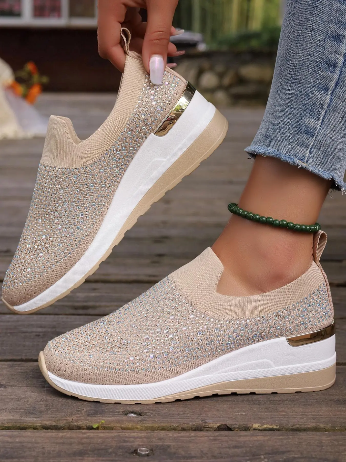 Women's Fashionable Glitter Mesh Breathable Lightweight Walking Shoes, Casual Comfortable Sports Shoes for Daily Wear, Perfect for Active Lifestyle