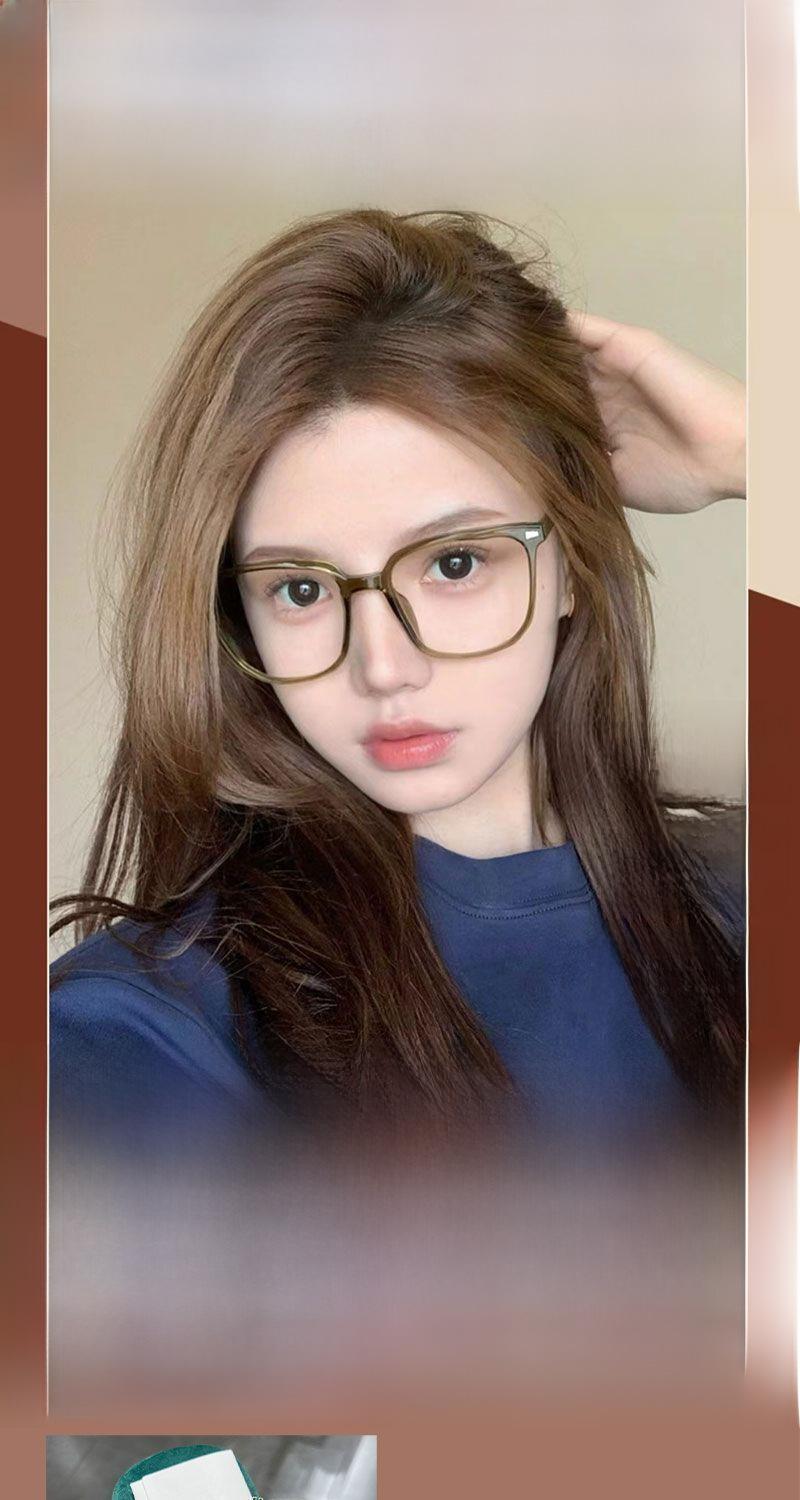 Product Introduction of New Trendy Prescription Glasses Square Frame Ultra-light Non-prescription Glasses TikTok Hot Style Glasses Frame Anti-blue Light Compatible with Prescription PC Material 1