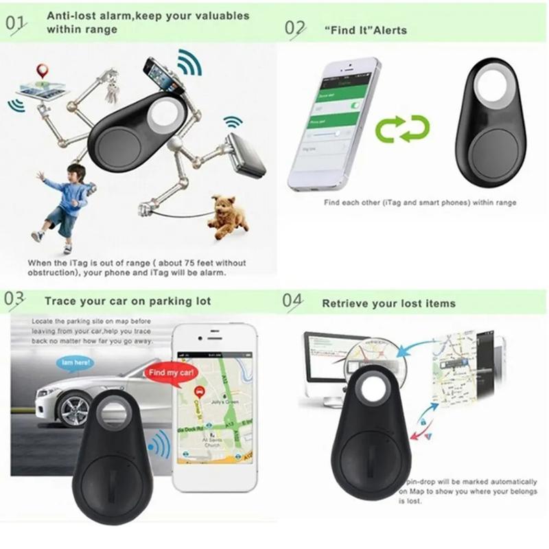 Product Introduction of Mini Fashion Smart Dog Pets Bluetooth 4.0 GPS Tracker Anti-lost Alarm Tag Wireless Child Bag Wallet Key Finder Locator 24
