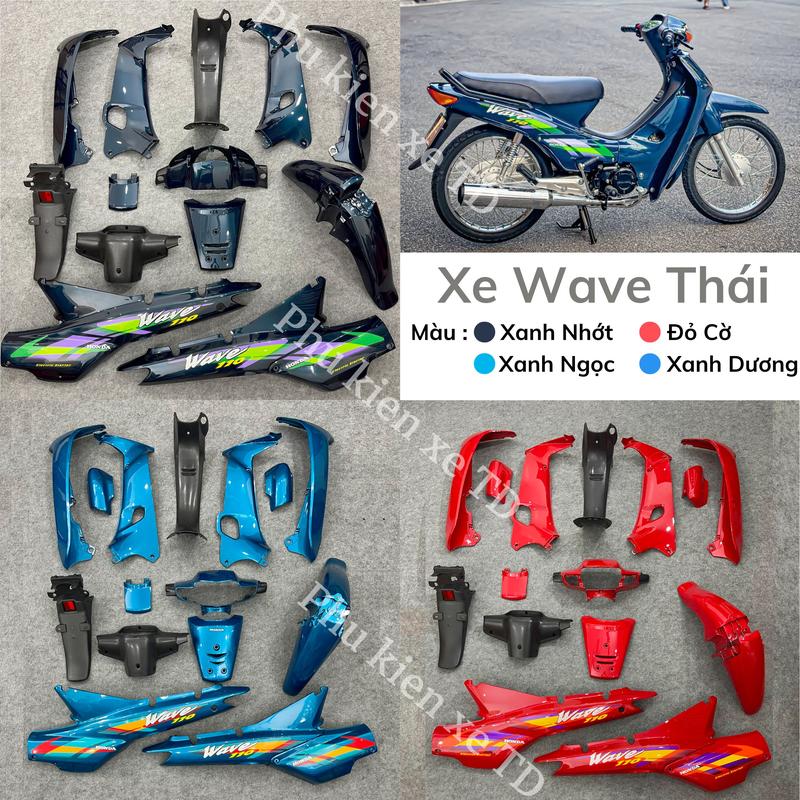  Dàn Áo TD Wave Thái - Wave Nhỏ Cao Cấp  Tặng Tem 3 Lớp  Bộ Nhựa Wave 110 Nhựa Dẻo NguyênSinh-Bộ Áo Xe Wave Alpha BH 2Năm 