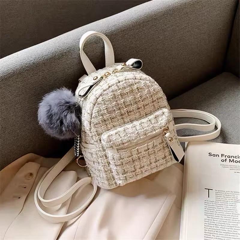 balo mini vải dạ kim tuyến 128 kèm móc bông, size 20, đeo vai, thời trang đi học, đi chơi thời trang cao cấp phong cách hàn quốc BL031 0