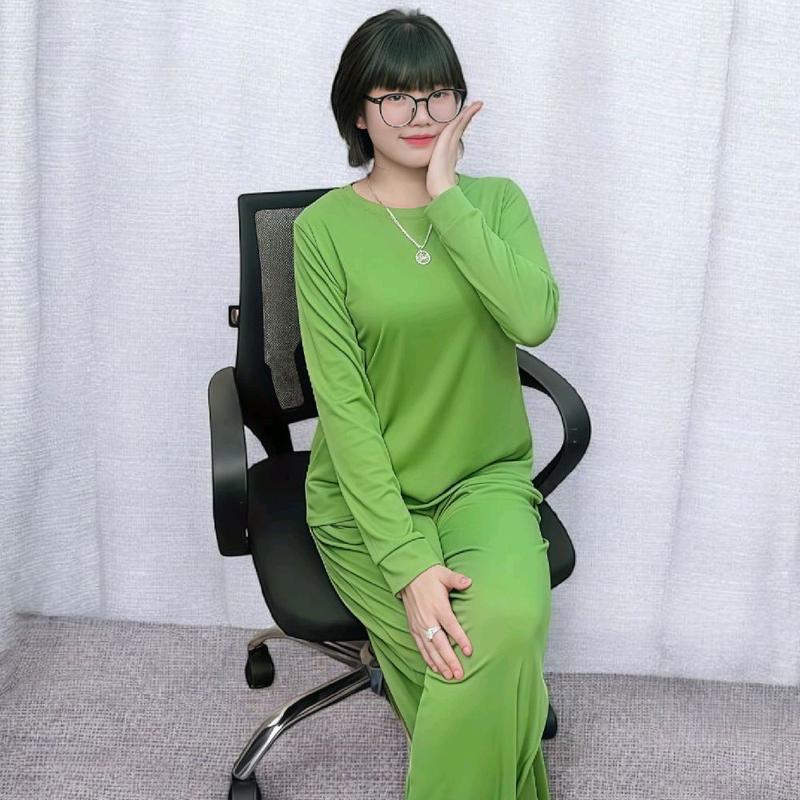 Bộ đồ tăm lạnh Sét dài tay quần ống ôm chất thun tăm lạnh size 1: 45-55kg size 2: 55-75kg