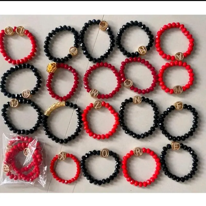 Gelang boba inisial huruf A sampai Z boleh request ukuran warna dan model quality premium 0