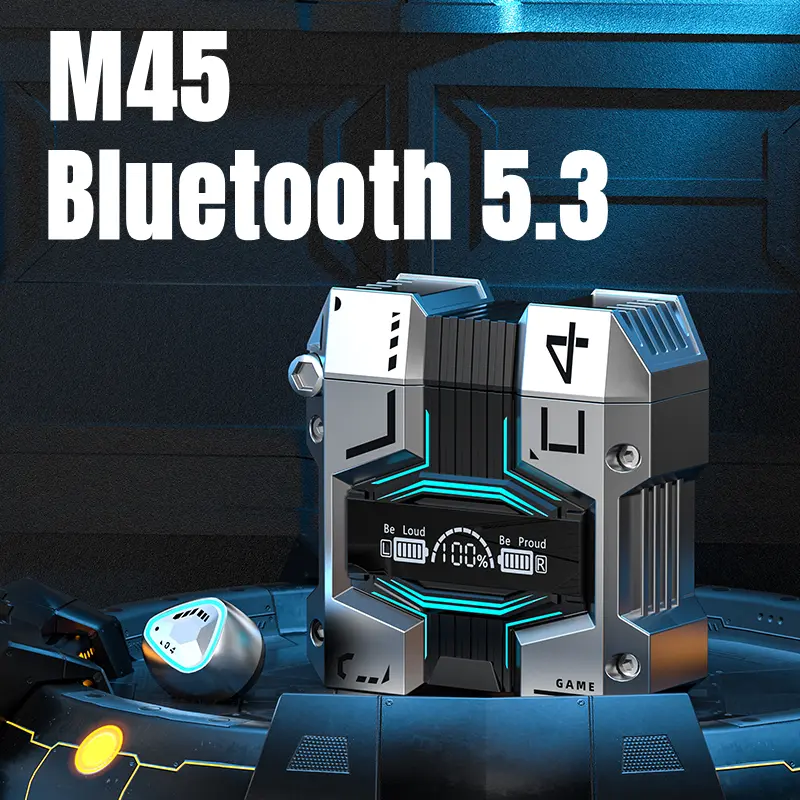 Tai nghe Bluetooth không dây, M25, Tai nghe chơi game TWS mecha, Độ trễ thấp, Điều khiển cảm ứng, Tai Nghe Nhét Tai 5