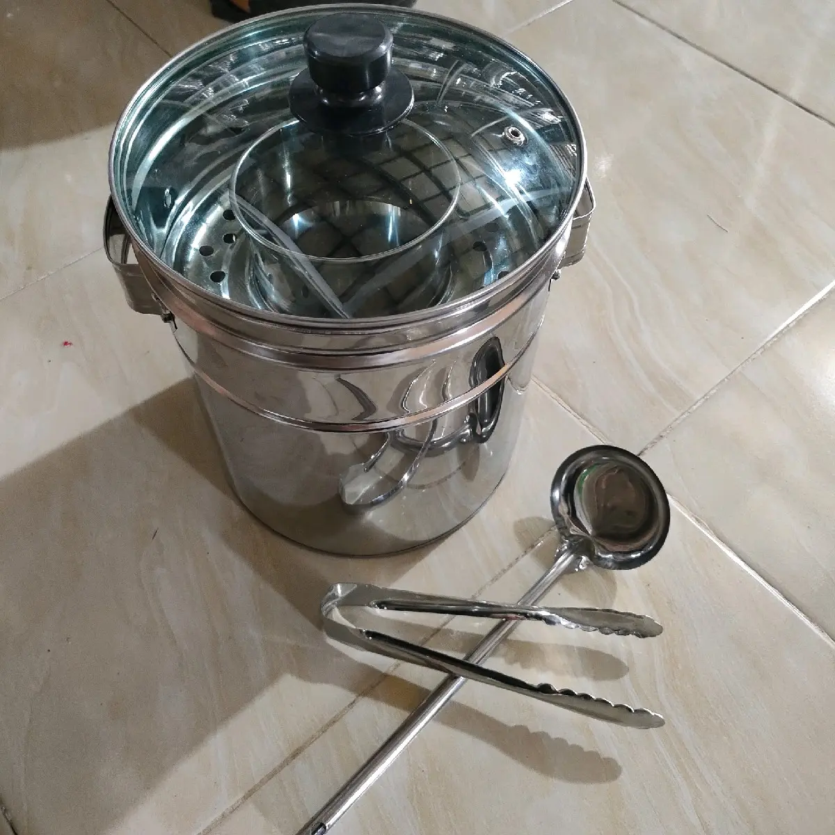 dandang bakso mini size 22 Kaca Pendek Stainless Kitchenware