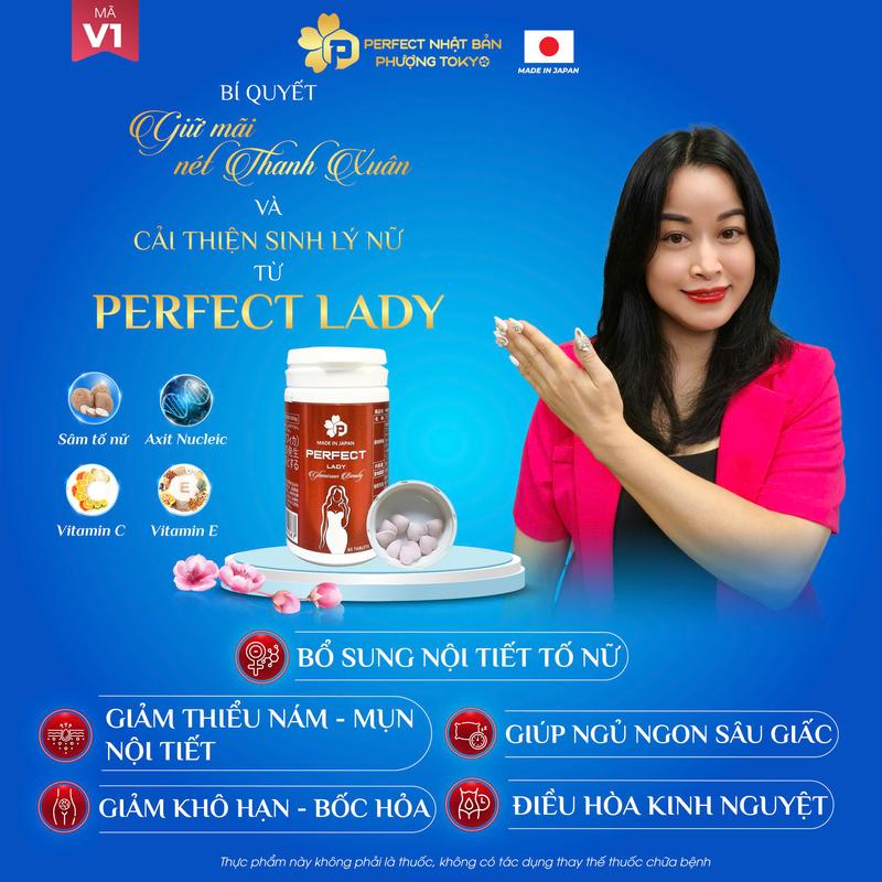 Mã V1 - Viên Uống Perfect Lady Nhật Bản - Bổ Sung Nội Tiết Tố Nữ, Hỗ Trợ Giai Đoạn Tiền Mãn Kinh Và Mãn Kinh