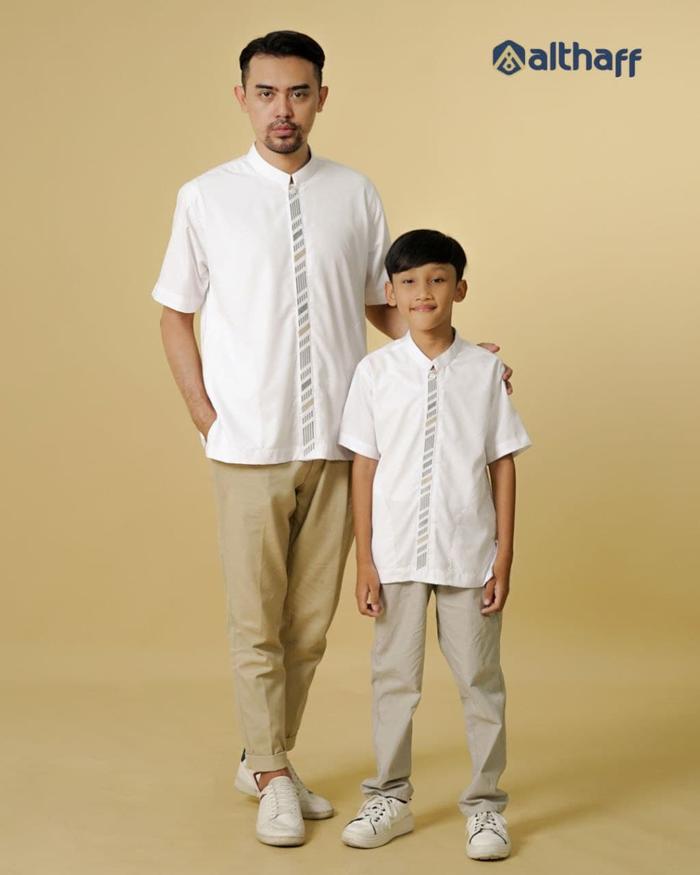 Gambar Baju Muslim Couple Kemeja Koko Dewasa dan Anak Bordir Nadif Series by Althaff dari Mazaya Collection Shop Kab. Bekasi Tokopedia