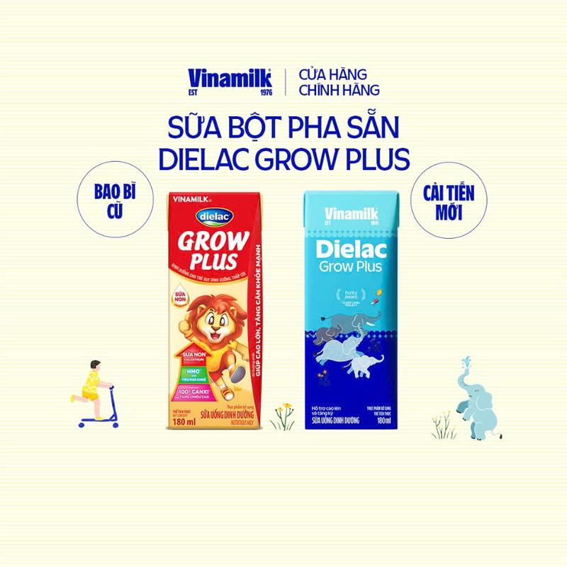 [Vinamilk] Sữa Bột Pha Sẵn Dielac Growplus phát triển não bộ 110 & 180 Cho Bé 6