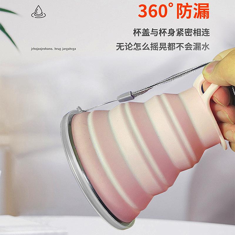 2025 Foldable Cup Retractable Silicone Folding Water Bottle Portable Personal Cup 180ml Multi-color 2