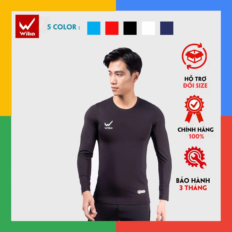 Áo Giữ Nhiệt Nam Chính Hãng Wika, Áo Body Dài Tay Lót Trong Thể Thao Tập Gym Đá Bóng Thun Sport Top Áo Thun Tập Thể Dục Cổ Tròn Tập Aerobic