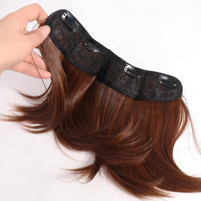 Tóc Nối Thẳng Ngắn Tổng Hợp, Vô Hình Và Liền Mạch, Hình Chữ U, Nửa Tóc Giả, Đệm Tóc Bồng Bềnh Tự Nhiên, Phụ Kiện Tóc, Dành Cho Phụ Nữ Và Trẻ Em Gái 4