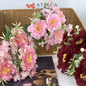 [COD] Ayeeca - Bouquet bunga BKT 1005 FUFU Bunga Peony + Krisan Artifisial Dekorasi Hiasan Seserahan Buket Palsu