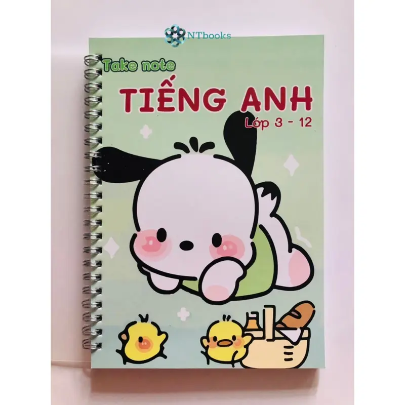 Sổ tay take note Tiếng anh lớp 3 - 12 lò xo khổ A5,giấy dày C250, dễ học,dễ nhớ,dễ ôn luyện 0