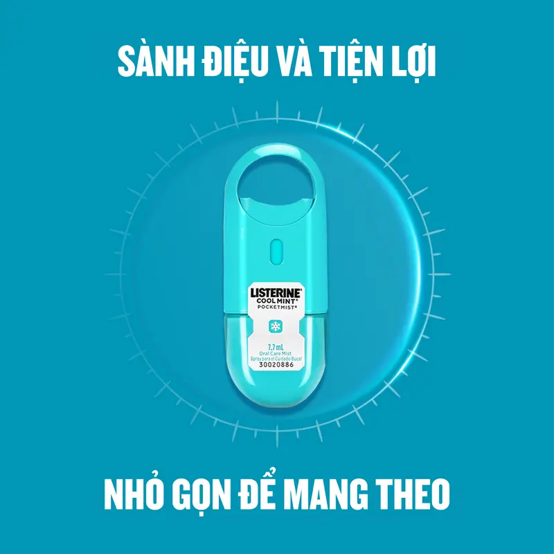 [Combo 2 Xịt Thơm Miệng Listerine Coolmint Pocketmist 7.7ml 4