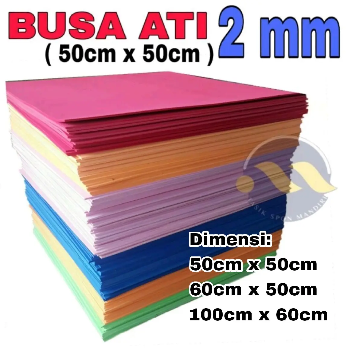 Busa ati 2mm 100cmx60cm / eva spon / busa ati tipis / busa ati bahan craft / busa ati 2mm