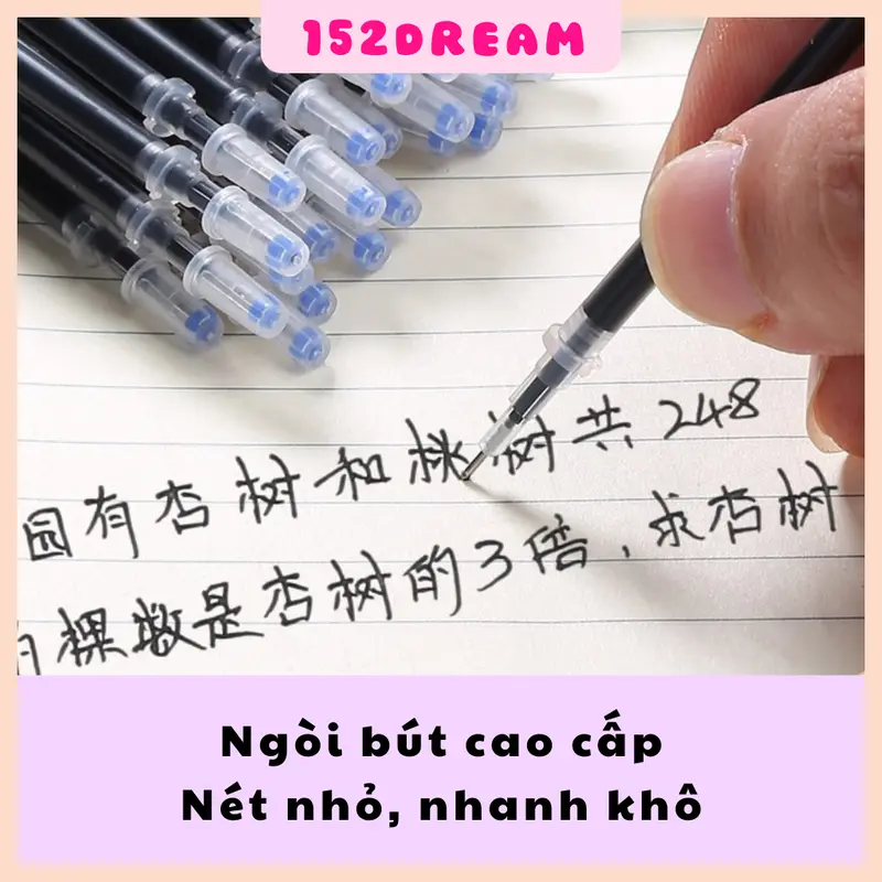 Combo 20 ruột bút ngòi bút mực gel ngòi 0.5mm chất lượng cao cấp màu đen đỏ xanh 1