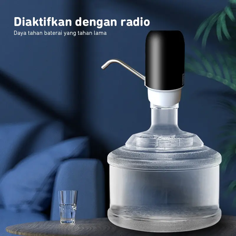Lighthundred Pompa Galon Elektrik Otomatis / Automatic Water Dispenser / Dispenser Air Minum Gallon Usb Charger / Electric Water Bottle Pump Hitam Mesin Kabel Stainless dispenser  air charger  dispenser automatic  water selang  dispenser  untuk dispenser 3