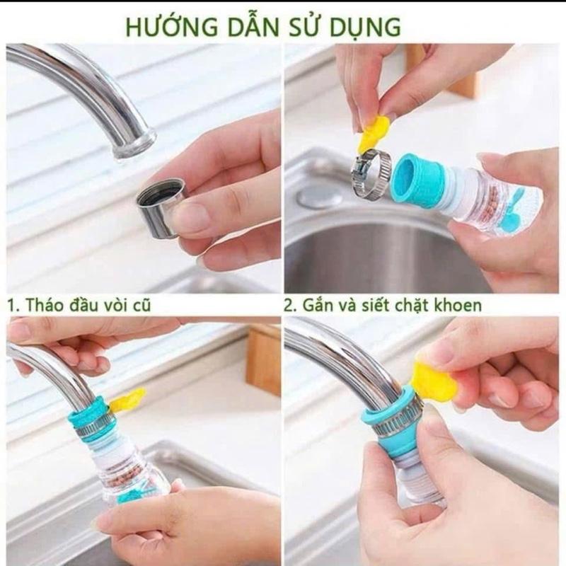 ĐẦU VÒI LỌC NƯỚC TĂNG ÁP  XOAY 360 độ ( KÉO DÀI 12cm ) Dùng cho tất cả các vòi chậu vòi nước  -Có thể kéo dài chống bắn nước   - Thiết kế xoay 360 độ , dễ dàng điều chỉnh hướng dòng nước mà không bị uốn cong  -Chức nặng lọc cặn nano - Thêm bộ lọc đá 6