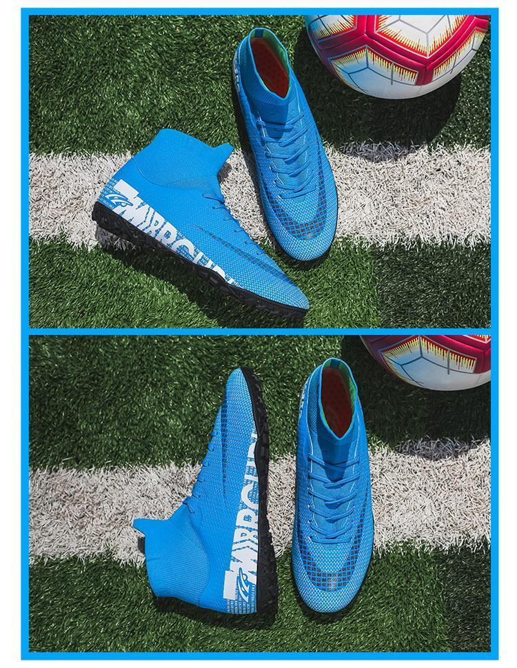 Product Introduction of Men's High Top Soccer Shoes Ronaldo Messi Assassin Long Spike Boots 7 Children's Students Teenagers Men's AG Broken Spike Training Shoes 19