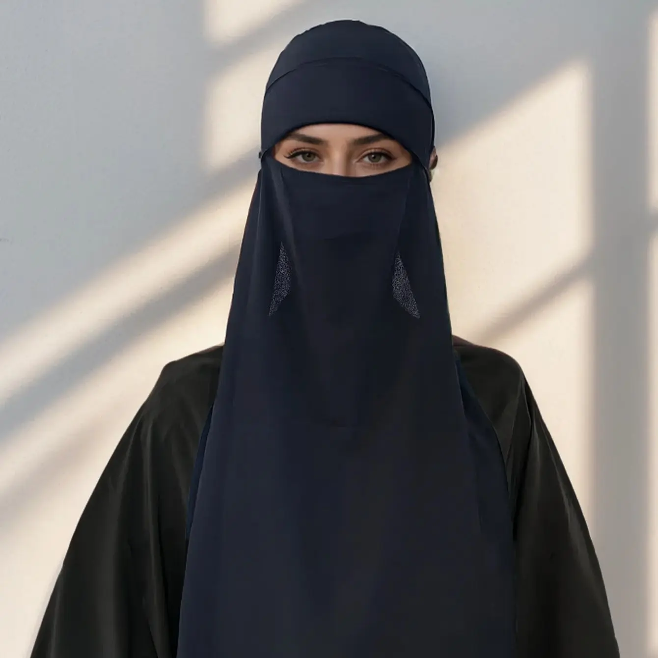 7 Colors One Layer Niqab Chiffon Hijab for Women Breathable Muslim Face Cover Niqab Saudi Arab Hijab Fashion Islamic Scarf Tie Back Niqabs New Arrived TUTU Wholesale
