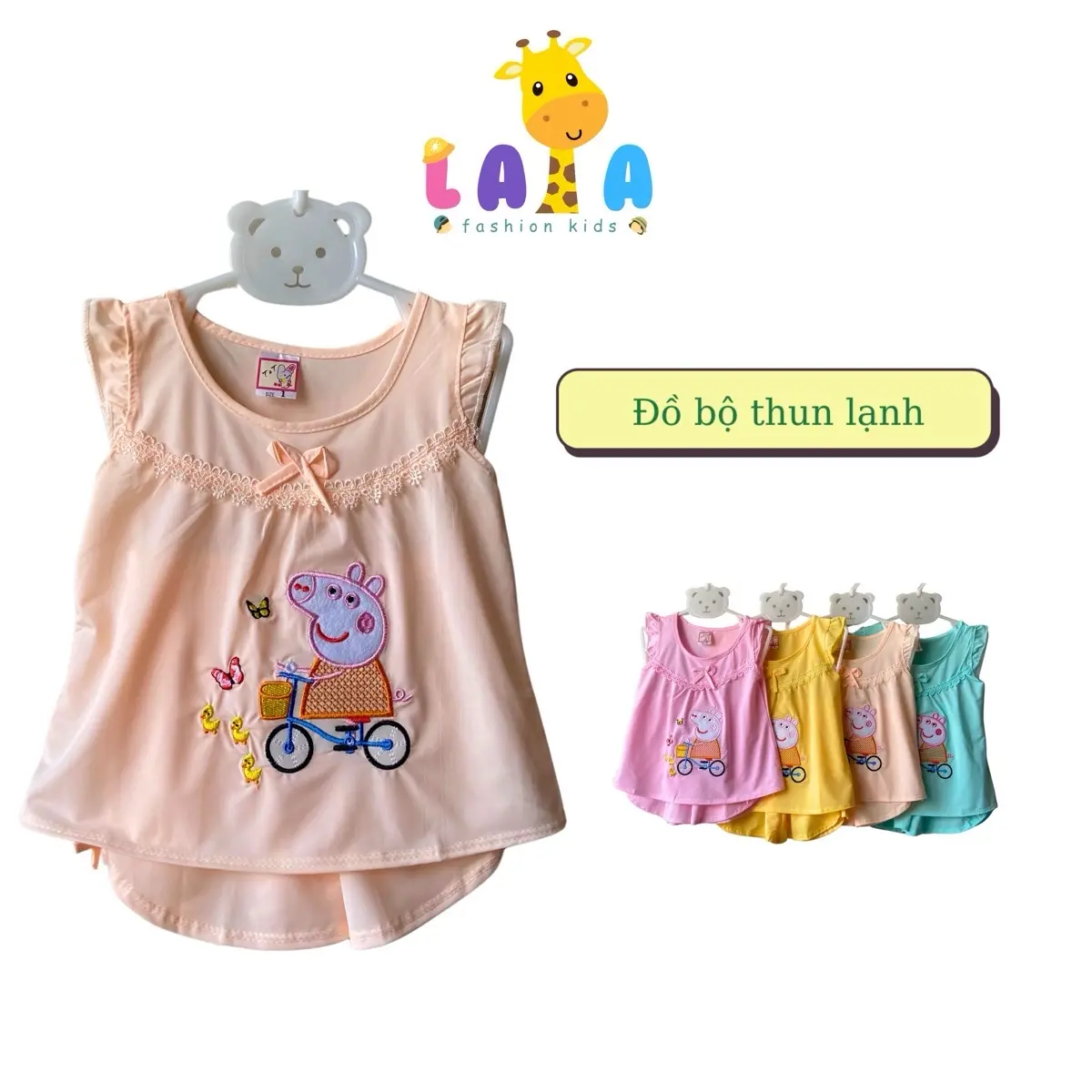 Đồ bộ thun lạnh cánh tiên cho bé gái thêu pp size 5-23kg quần quant  reem