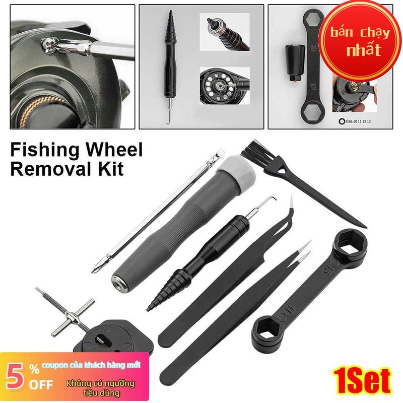 1 bộ Mới Cờ lê ốc vít Bộ dụng cụ tháo cần câu Bảo dưỡng bánh xe Hợp kim Bộ bảo…