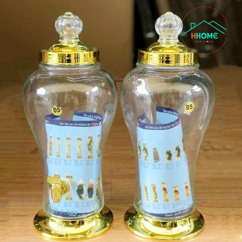 Bình Ngâm Rượu Sâm Thủy Tinh Phú Hòa Không Van Cao Cấp 1L, 2L 3L 4L 5L 6L 8L - Trường An VN