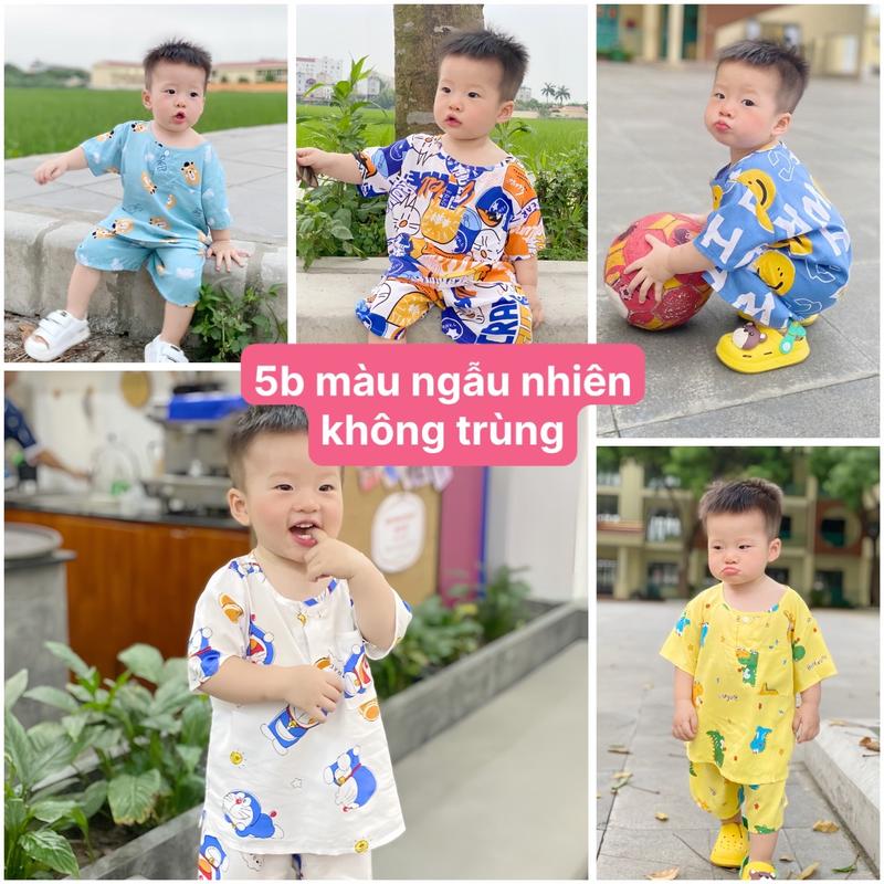 COMBO 5 bộ Quần áo Tole lanh đồ bộ BÉ Trai | SIze 5-57kg Đã Trừ hau rộng| Giao màu ngẫu nhiên Len Jean Kaki