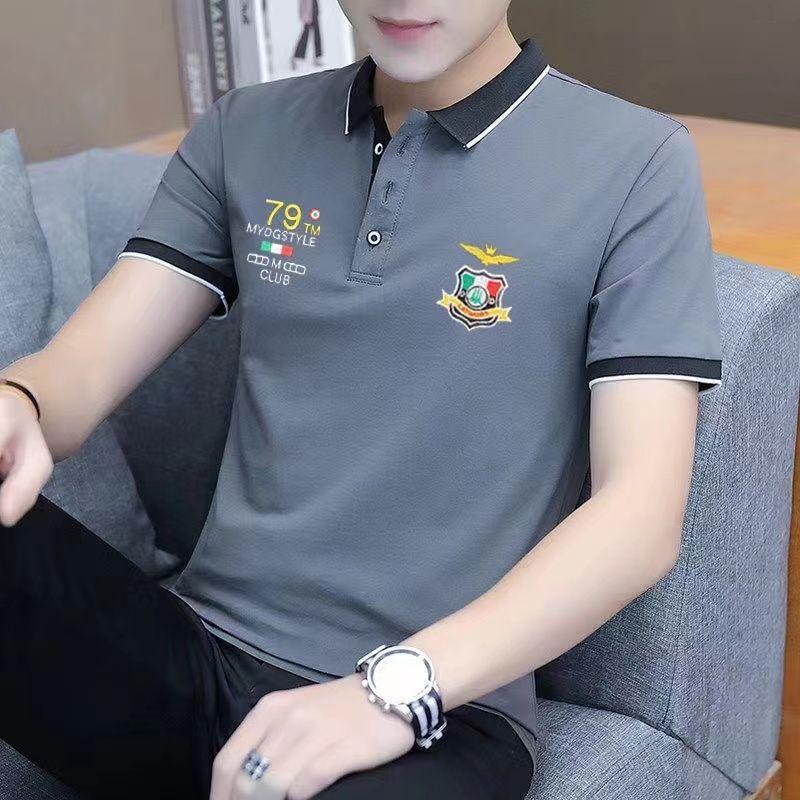 Áo Thun Nam Ngắn Tay, Hàng Mới Về Mùa Hè 2024, Kiểu Ve Áo, Phong Cách Thường Ngày Trẻ Trung, Tay Lỡ, Quần Áo Nam Hợp Xu hướng Áo Polo, Dáng Ôm 4