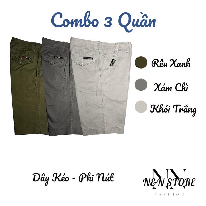 [COMBO 3] - [006] - Quần Short Kaki Nam DÂY KÉO CAO CẤP N&N Store I Form Rộng Quần Lửng 5