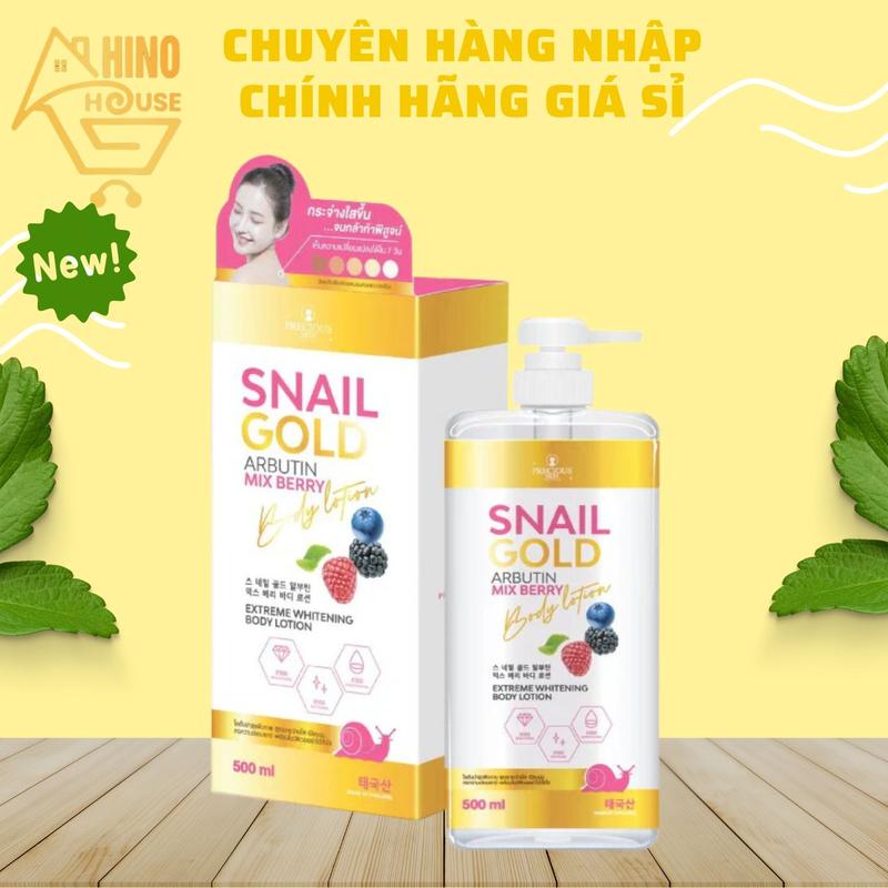Sữa Dưỡng Thể Snail Gold Arbutin Mix Berry Body Lotion Precious Skin 500ml Thái Lan Hỗ Trợ Dưỡng Trắng Da, Dưỡng Body - Hinohouse