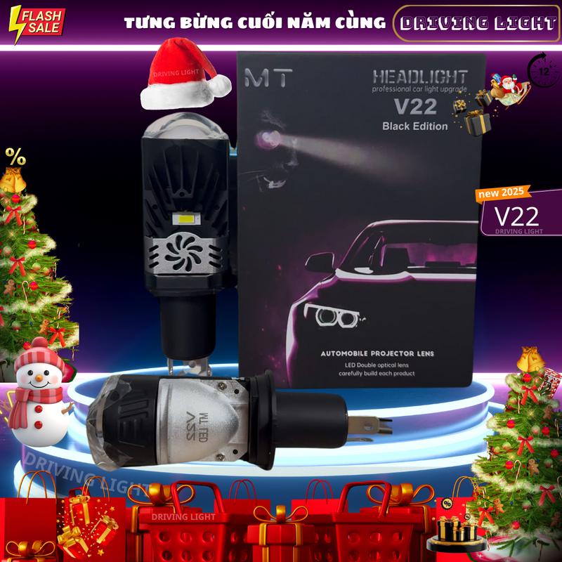 BẢO HÀNH 12 THÁNG Đèn Pha Bi Cầu V22 Black Edition Ultra MT- 65W Chip Led OSRAM Chân H4 Cho Ôto Xe Máy dochoixe,doxe,lebicau,wave,ex,titan,xedo Phụ Tùng đèn v22 v22 ultra