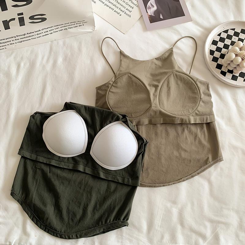 Product Introduction of Áo Vest Không Dây Hở Lưng, Màu Trơn Có Đệm Ngực, Áo Ống Ôm Sát Áo Sơ Mi Cơ Sở Ngắn, Cô Gái Nóng Bỏng Dễ Thương Và Gợi Cảm 18