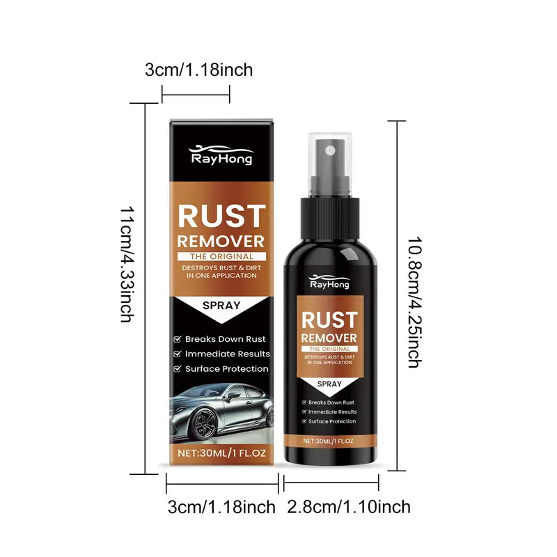 Rust Remover Spray, Car Rust Remover Spray, Car Paint Rust Remover, Professional Car Cleaning & Care Fluid, Car Washing & Maintenance Product 1