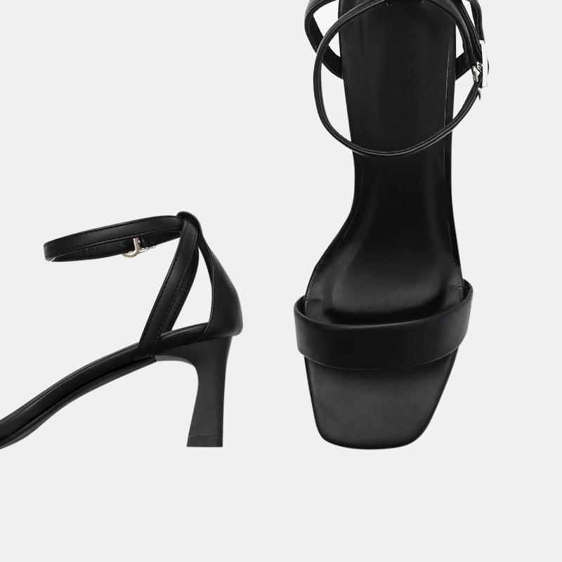 Giày sandal cao gót nữ 5p đế vuông mũi vuông BQ Gi H92 4