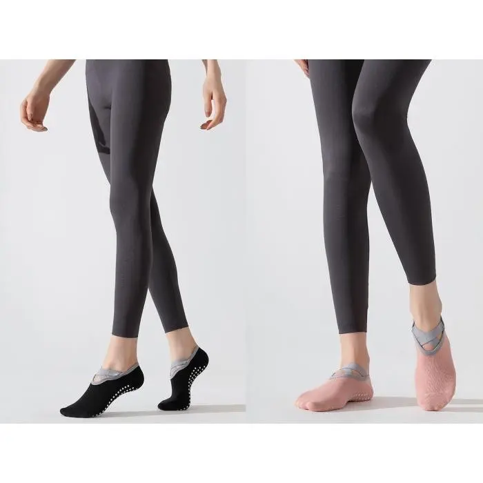 KK190 Kaos Kaki Wanita Yoga Anti Slip Cross Gym Fitness Women Socks 5