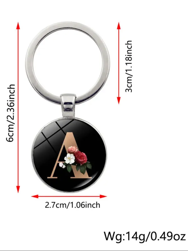 Fashion Colorblock Letter & Flower Pattern Metal Keychain For Men & Women, Fashion All-match Accessory, Trendy Accessories for Daily Life 1