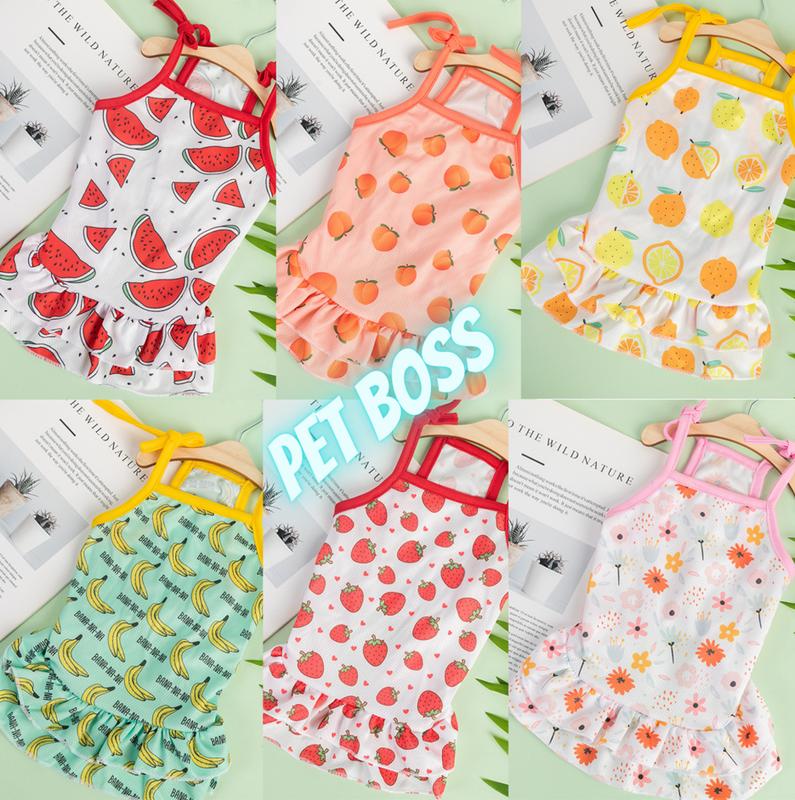 VÁY ĐẦM DÂY CHO CHÓ MÈO THÚ CƯNG CHẤT COTTON THOÁNG MÁT