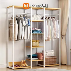 Homedoki Rak Baju Gantung / Stand Hanger / Rak Baju / Rak Pakaian / Rak Gantung Baju Kayu Besi